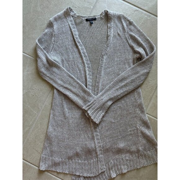 Eileen Fisher Cardigan Womens PS Gray Linen Open Lightweight Sustainable - Picture 5 of 5